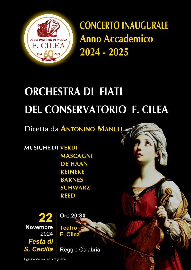 Concerto inaugurale dell'A.A. 2024-25, 22 novembre 2024 ore 20:30 Teatro Cilea Reggio Calabria