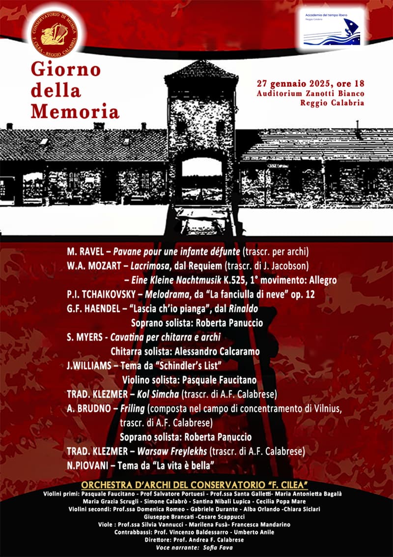 Giorno della Memoria 2025 - 27 gennaio - Orchestra d'archi del Conservatorio