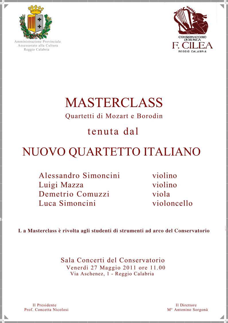 Masterclass del Nuovo Quartetto Italiano - 27-05-2011 - Ore 11